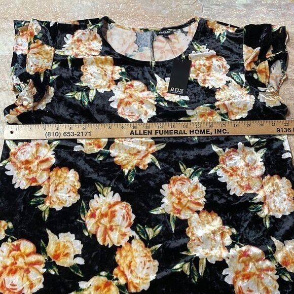 a.n.a women’s plus size black floral, multicolor blouse. Size XXL. NWT - Picture 7 of 10